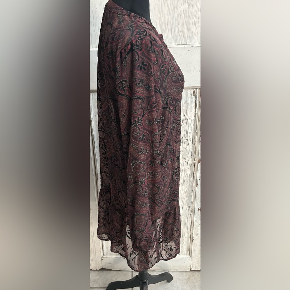 ⚡️Free People Paisley Black Velvet Sheer Dress NWOT⚡️ - Picture 3 of 7